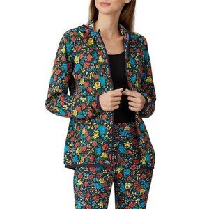 Tory Burch Sport Floral Nylon Packable Light Zip Windbreaker 3-Pockets Size XS